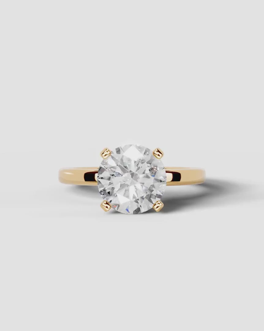 2 Carat Lab Grown Round Brilliant Diamond Elevated Solitaire Ring