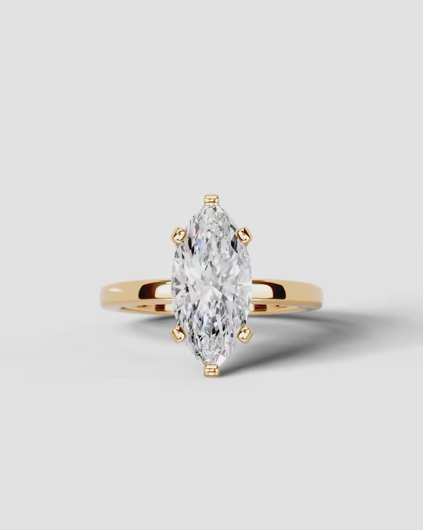 2 Carat Lab Grown Marquise Diamond Elevated Solitaire Ring