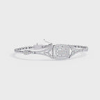 Round Lab Grown Diamond Cushion Cluster Bracelet – Pavé Diamond Bangle – Sustainable Fine Jewelry – Lustraa’s Minimalist Bracelet