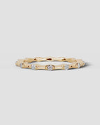 Lab Grown Diamond Round Cut Dot and Bar Bezel Eternity Wedding Band Ring