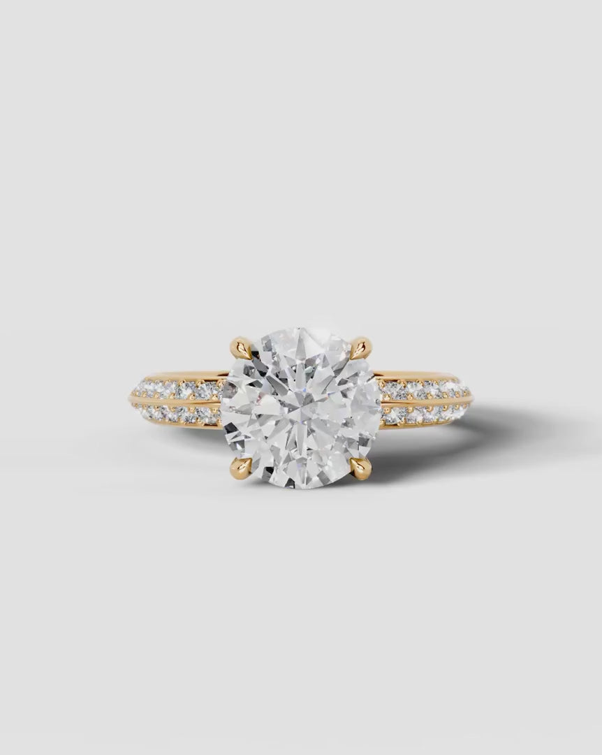 2 Carat Lab Grown Diamond Ophelia Round Pave Engagement Ring