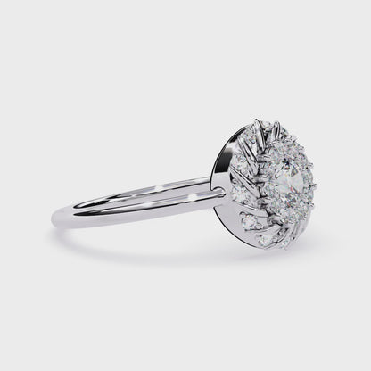 Halo Twist Diamond Ring– Designer Statement Ring- Floral Diamond Engagement Ring -Lustraa’s Floral Ring