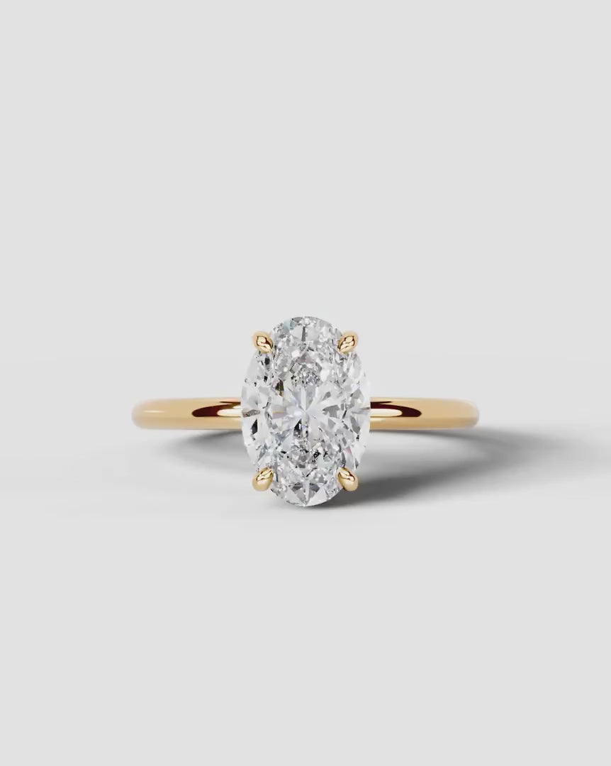 2 Carat Lab Grown Oval Diamond Pavé Basket Ring