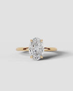 2 Carat Lab Grown Oval Diamond Pavé Basket Ring