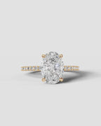2 Carat Lab Grown Diamond Seraphina Oval Cut Sidestone Engagement Ring