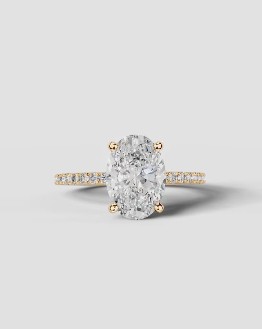2 Carat Lab Grown Diamond Seraphina Oval Cut Sidestone Engagement Ring